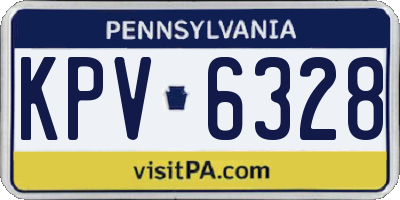 PA license plate KPV6328