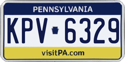 PA license plate KPV6329