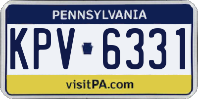 PA license plate KPV6331