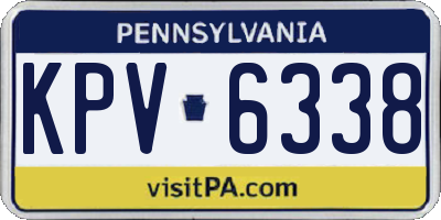 PA license plate KPV6338