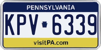 PA license plate KPV6339