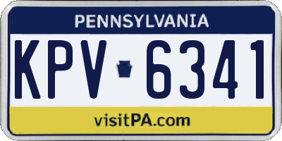 PA license plate KPV6341