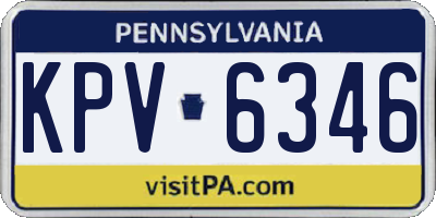 PA license plate KPV6346