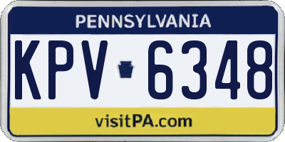 PA license plate KPV6348