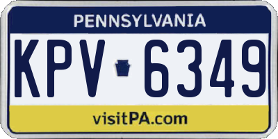 PA license plate KPV6349