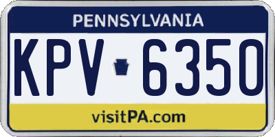 PA license plate KPV6350