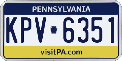 PA license plate KPV6351