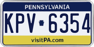PA license plate KPV6354