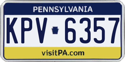 PA license plate KPV6357