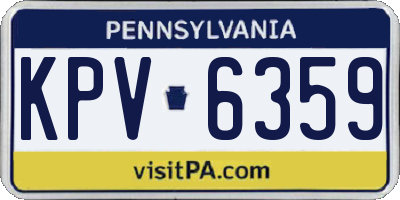 PA license plate KPV6359