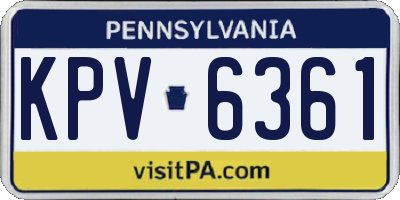 PA license plate KPV6361