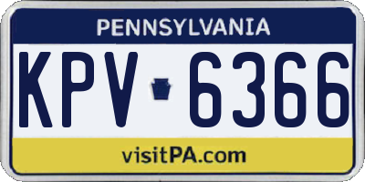 PA license plate KPV6366