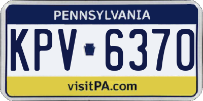 PA license plate KPV6370