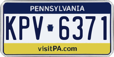 PA license plate KPV6371