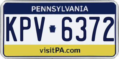 PA license plate KPV6372
