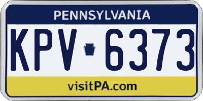 PA license plate KPV6373