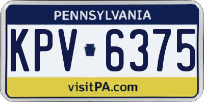 PA license plate KPV6375