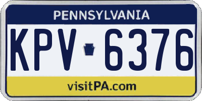 PA license plate KPV6376