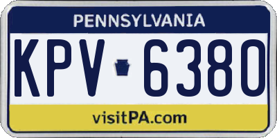 PA license plate KPV6380