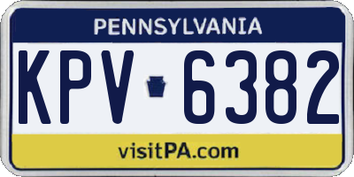 PA license plate KPV6382