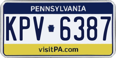 PA license plate KPV6387