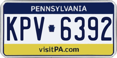 PA license plate KPV6392