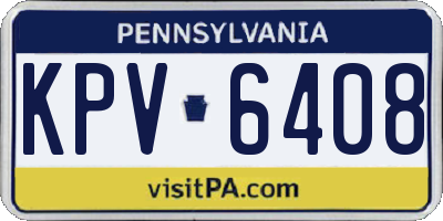 PA license plate KPV6408