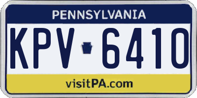 PA license plate KPV6410