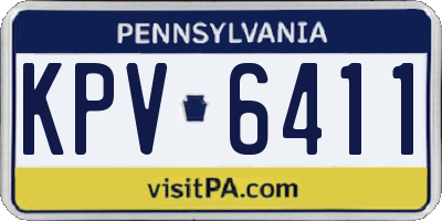 PA license plate KPV6411