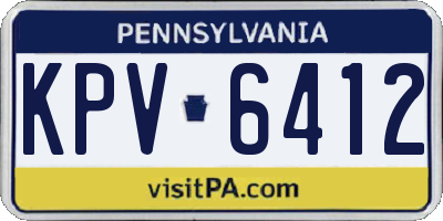 PA license plate KPV6412