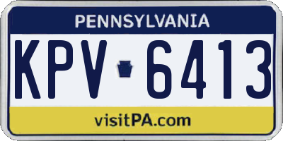 PA license plate KPV6413