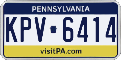 PA license plate KPV6414