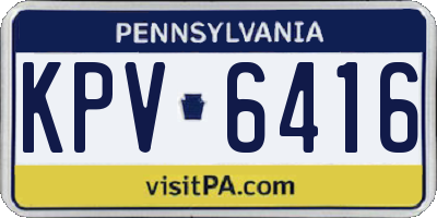 PA license plate KPV6416