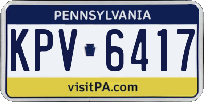 PA license plate KPV6417