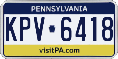 PA license plate KPV6418