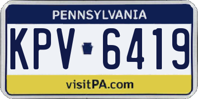 PA license plate KPV6419