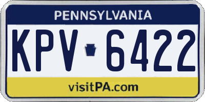 PA license plate KPV6422