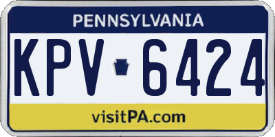 PA license plate KPV6424
