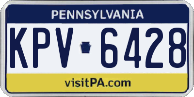 PA license plate KPV6428