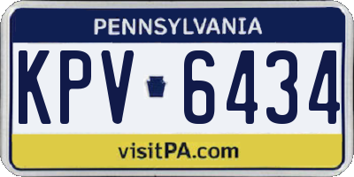 PA license plate KPV6434