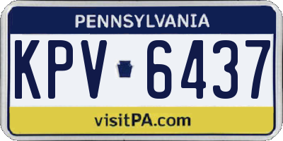 PA license plate KPV6437
