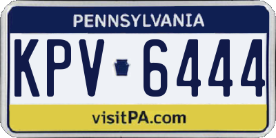 PA license plate KPV6444