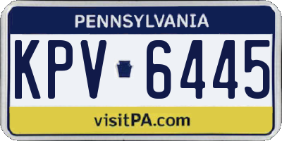 PA license plate KPV6445