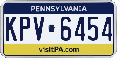 PA license plate KPV6454