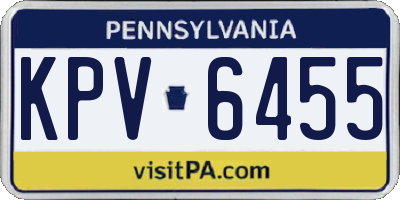 PA license plate KPV6455