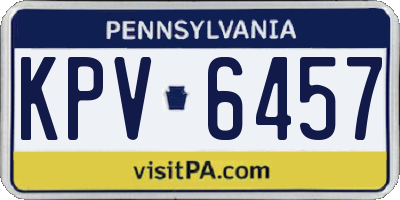 PA license plate KPV6457