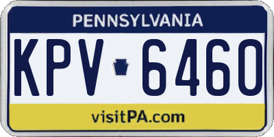PA license plate KPV6460