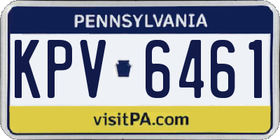 PA license plate KPV6461