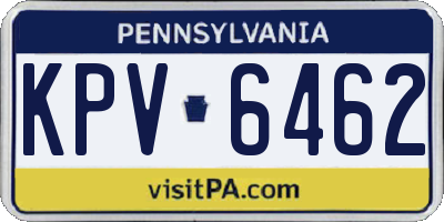 PA license plate KPV6462