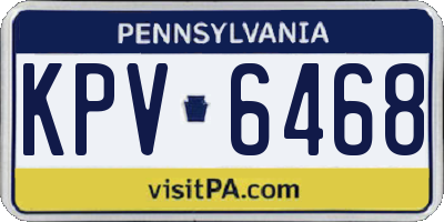PA license plate KPV6468